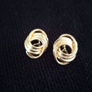 HMN Gold Toned Nautical Knot Clip On Earrings 1"
